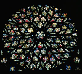 Die Offenbarung des Johannes, Rosettenfenster (Buntglas)